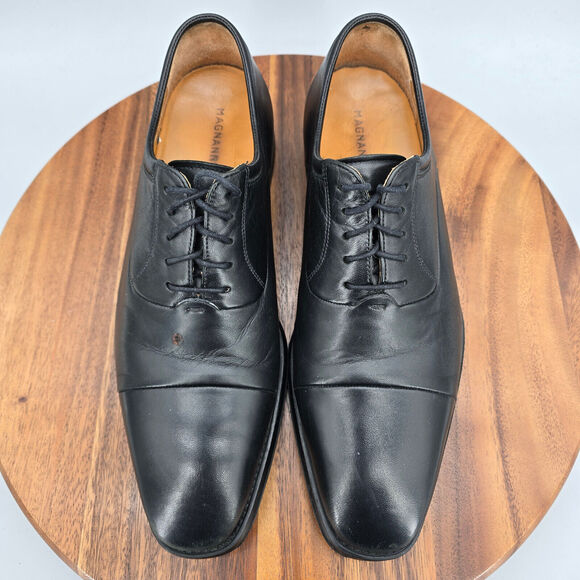 Magnanni Federico Oxfords Men\'s 8 D Black Leather Cap Toe Lace Up Dress Shoes main image 8
